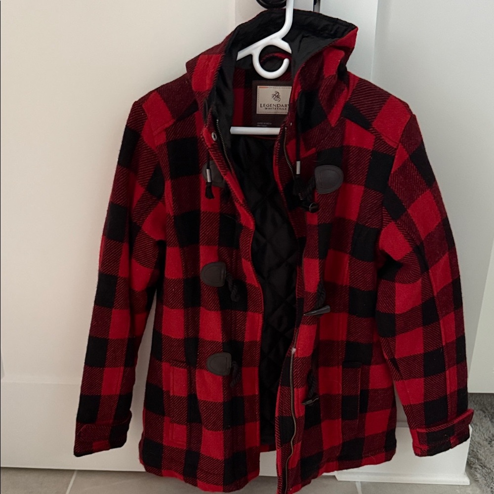 Legendary Whitetails Red and Black Pea Coat